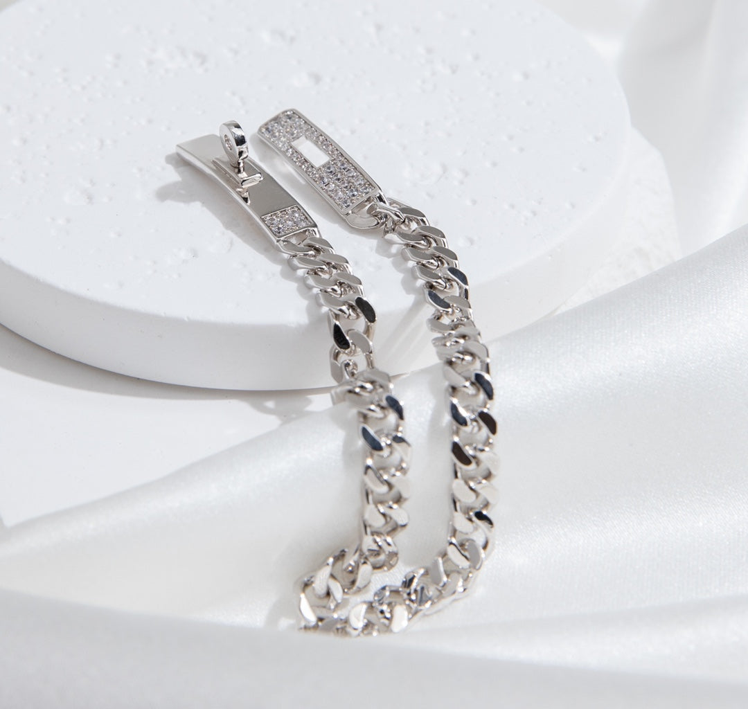 ¡®Aura Jewels¡¯KELLY CHAIN SILVER DIAMOND BRACELET