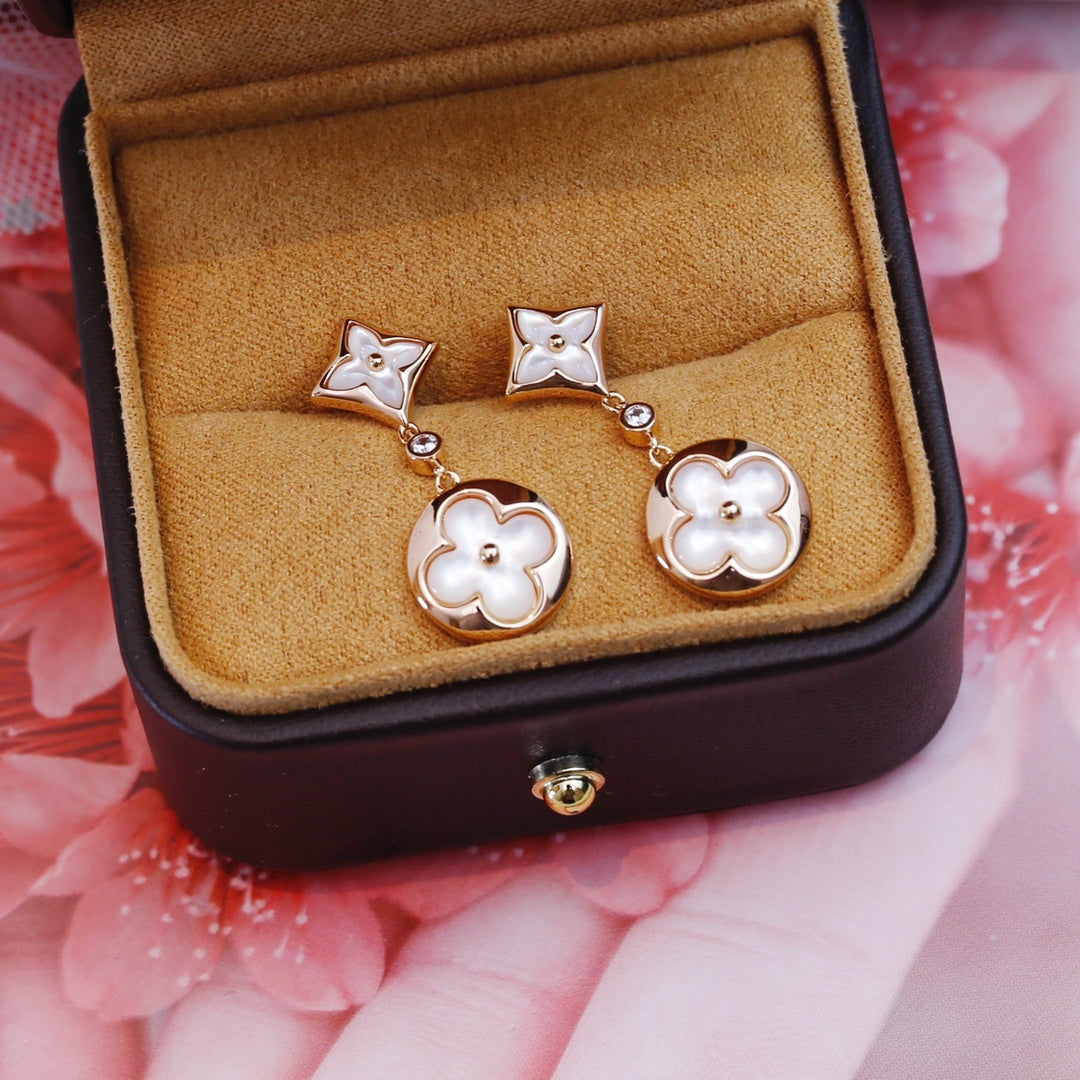 ¡®Aura Jewels¡¯STAR AND SUN PINK GOLD MOP DROP EARRINGS
