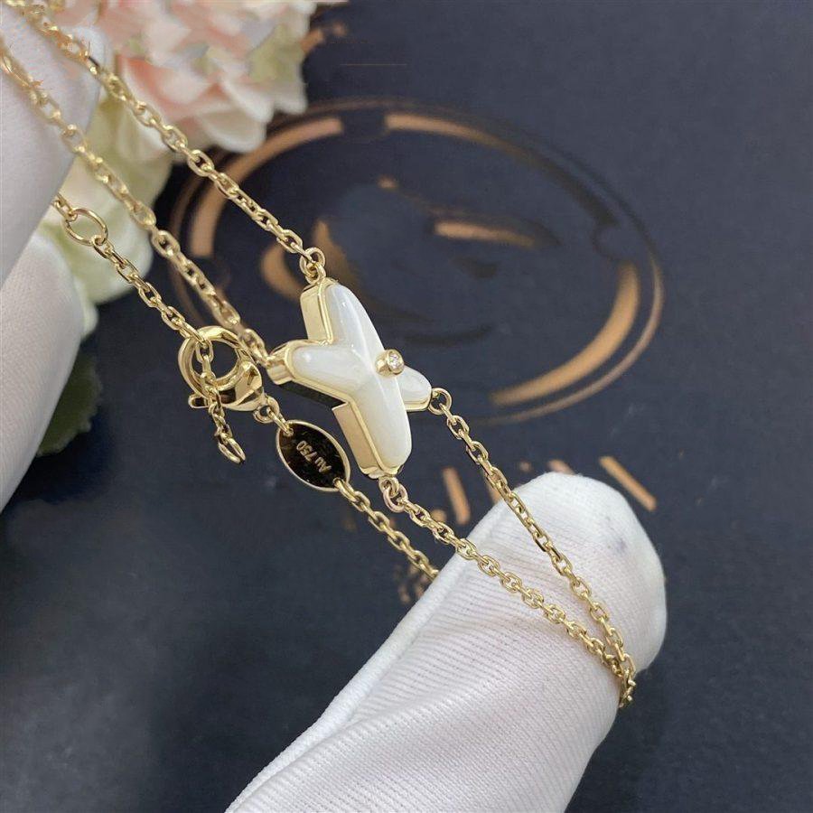 ¡®Aura Jewels¡¯JEUX BRACELET WHITE MOP GOLD 1 DIAMOND