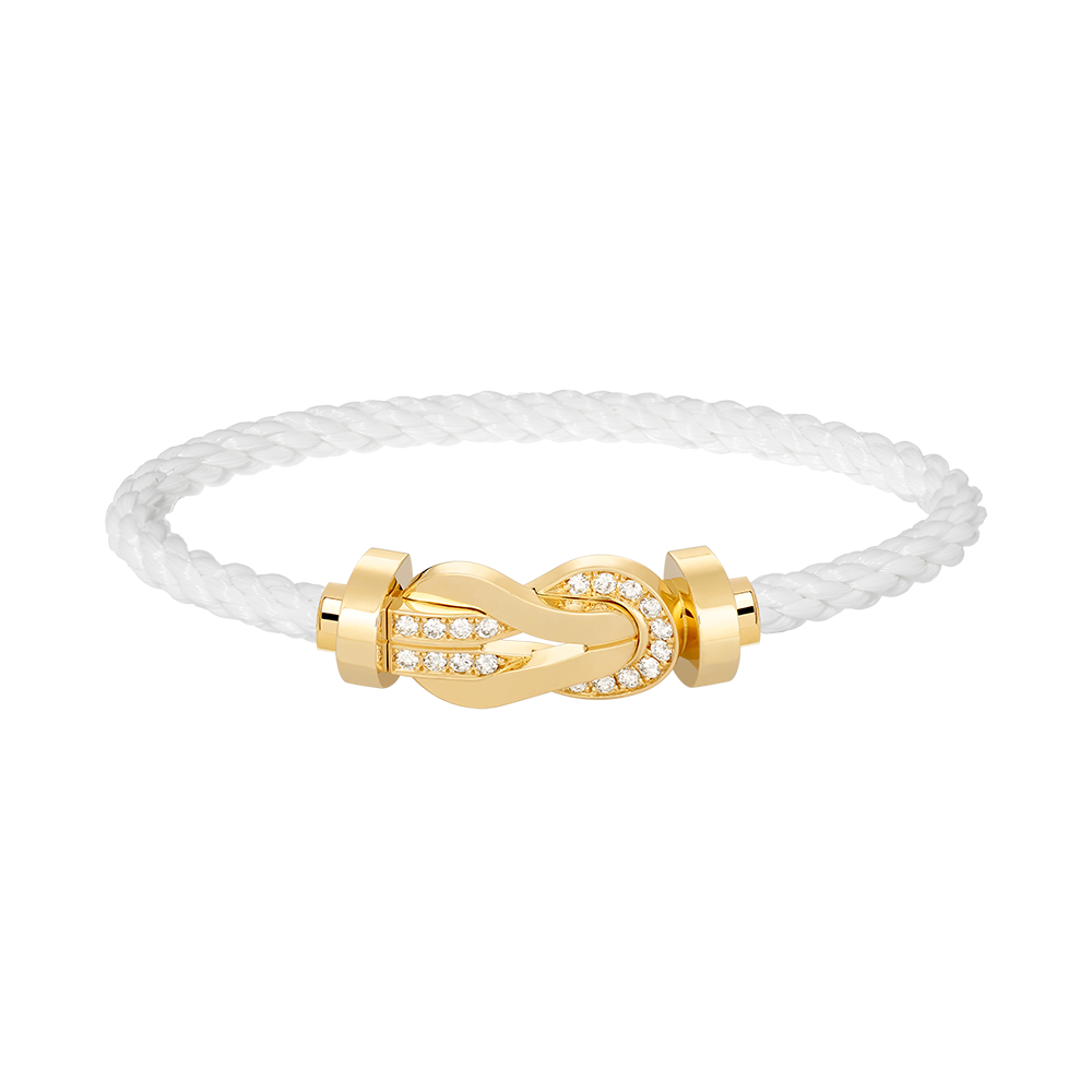 ¡®Aura Jewels¡¯CHANCE LARGE 8 FIGURE BUCKLE HALF DIAMOND BRACELET GOLD