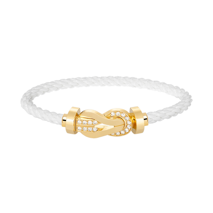 ¡®Aura Jewels¡¯CHANCE LARGE 8 FIGURE BUCKLE HALF DIAMOND BRACELET GOLD