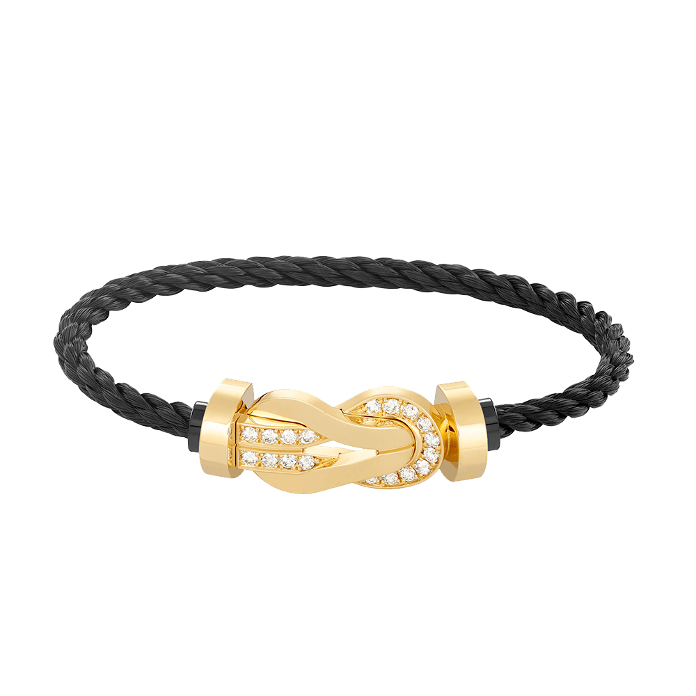 ¡®Aura Jewels¡¯CHANCE LARGE 8 FIGURE BUCKLE HALF DIAMOND BRACELET GOLD