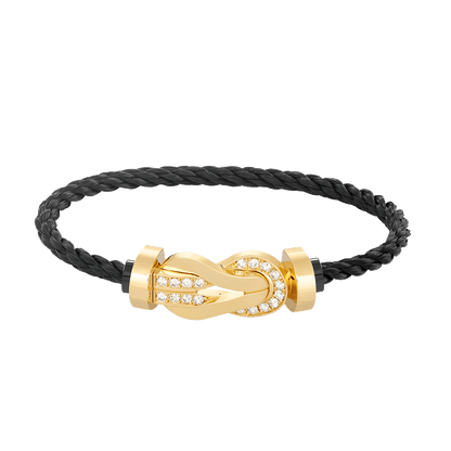 ¡®Aura Jewels¡¯CHANCE LARGE 8 FIGURE BUCKLE HALF DIAMOND BRACELET GOLD