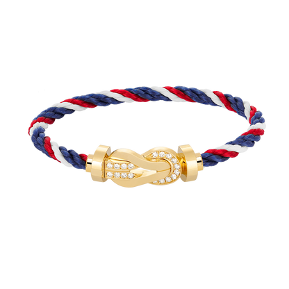 ¡®Aura Jewels¡¯CHANCE LARGE 8 FIGURE BUCKLE HALF DIAMOND BRACELET GOLD