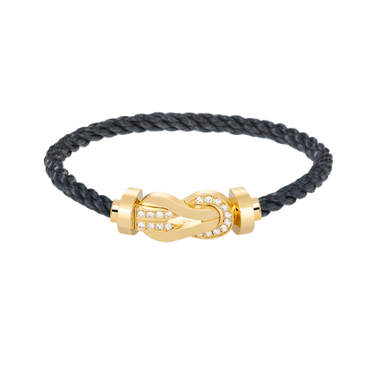 ¡®Aura Jewels¡¯CHANCE LARGE 8 FIGURE BUCKLE HALF DIAMOND BRACELET GOLD