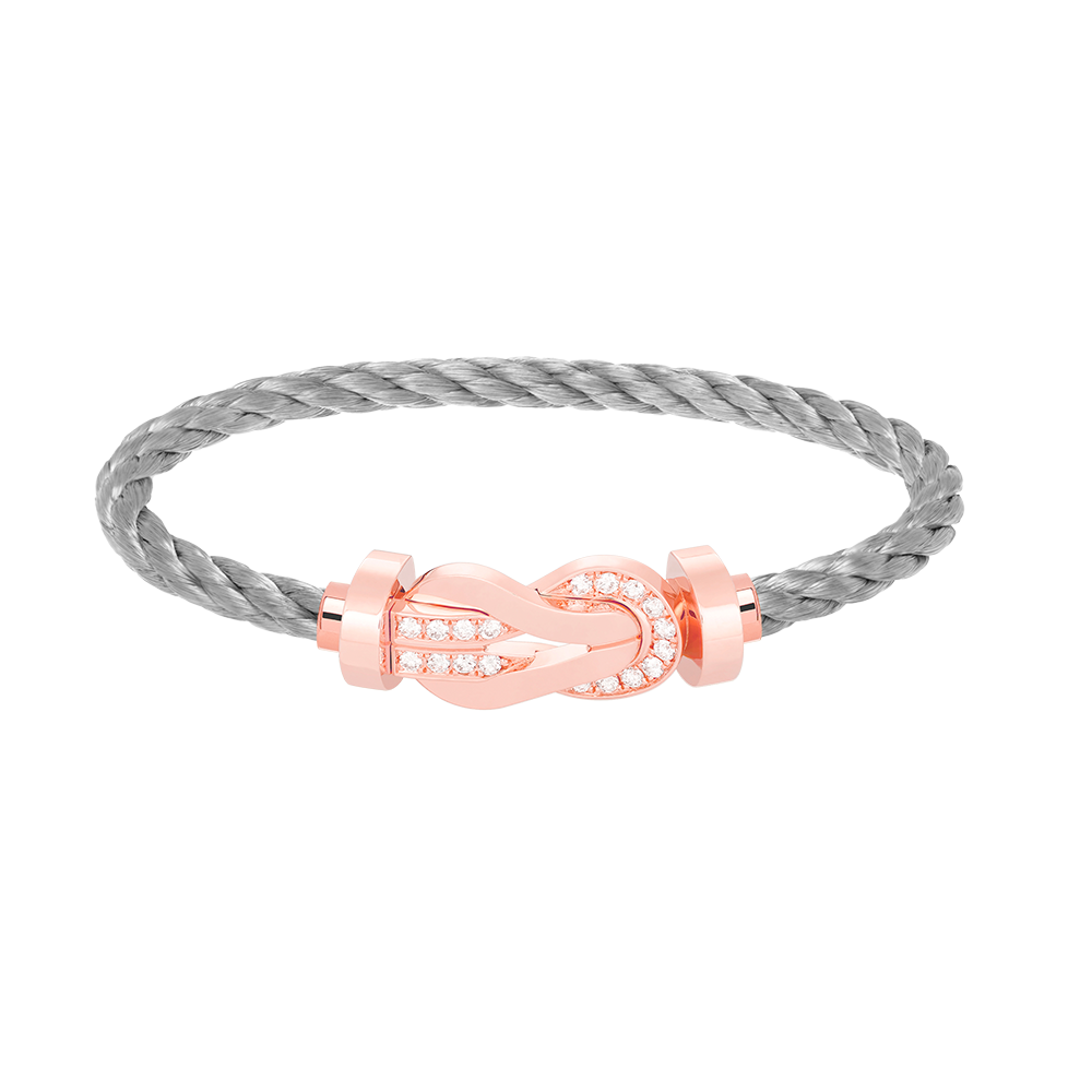 ¡®Aura Jewels¡¯CHANCE LARGE 8 FIGURE BUCKLE HALF DIAMOND BRACELET ROSE GOLD