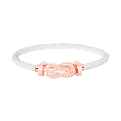 ¡®Aura Jewels¡¯CHANCE LARGE 8 FIGURE BUCKLE HALF DIAMOND BRACELET ROSE GOLD