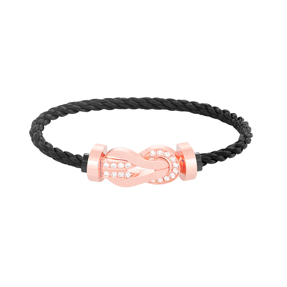 ¡®Aura Jewels¡¯CHANCE LARGE 8 FIGURE BUCKLE HALF DIAMOND BRACELET ROSE GOLD