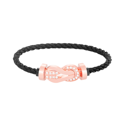 ¡®Aura Jewels¡¯CHANCE LARGE 8 FIGURE BUCKLE HALF DIAMOND BRACELET ROSE GOLD