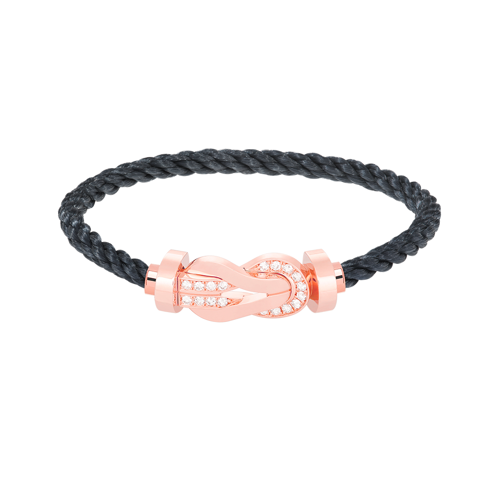 ¡®Aura Jewels¡¯CHANCE LARGE 8 FIGURE BUCKLE HALF DIAMOND BRACELET ROSE GOLD