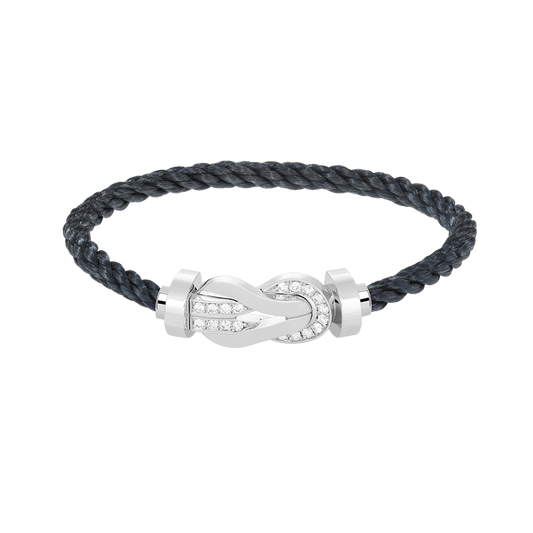 ¡®Aura Jewels¡¯CHANCE LARGE 8 FIGURE BUCKLE HALF DIAMOND BRACELET SILVER