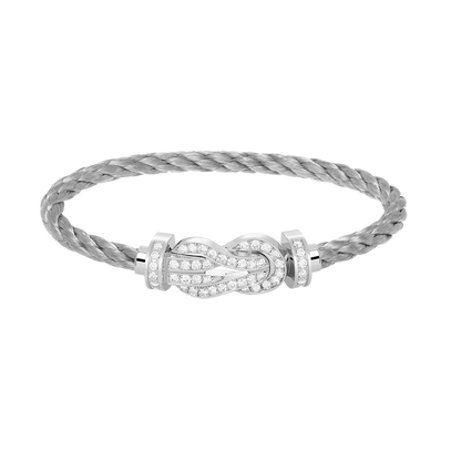 ¡®Aura Jewels¡¯CHANCE LARGE 8 FIGURE BUCKLE FULL DIAMOND BRACELET SILVER