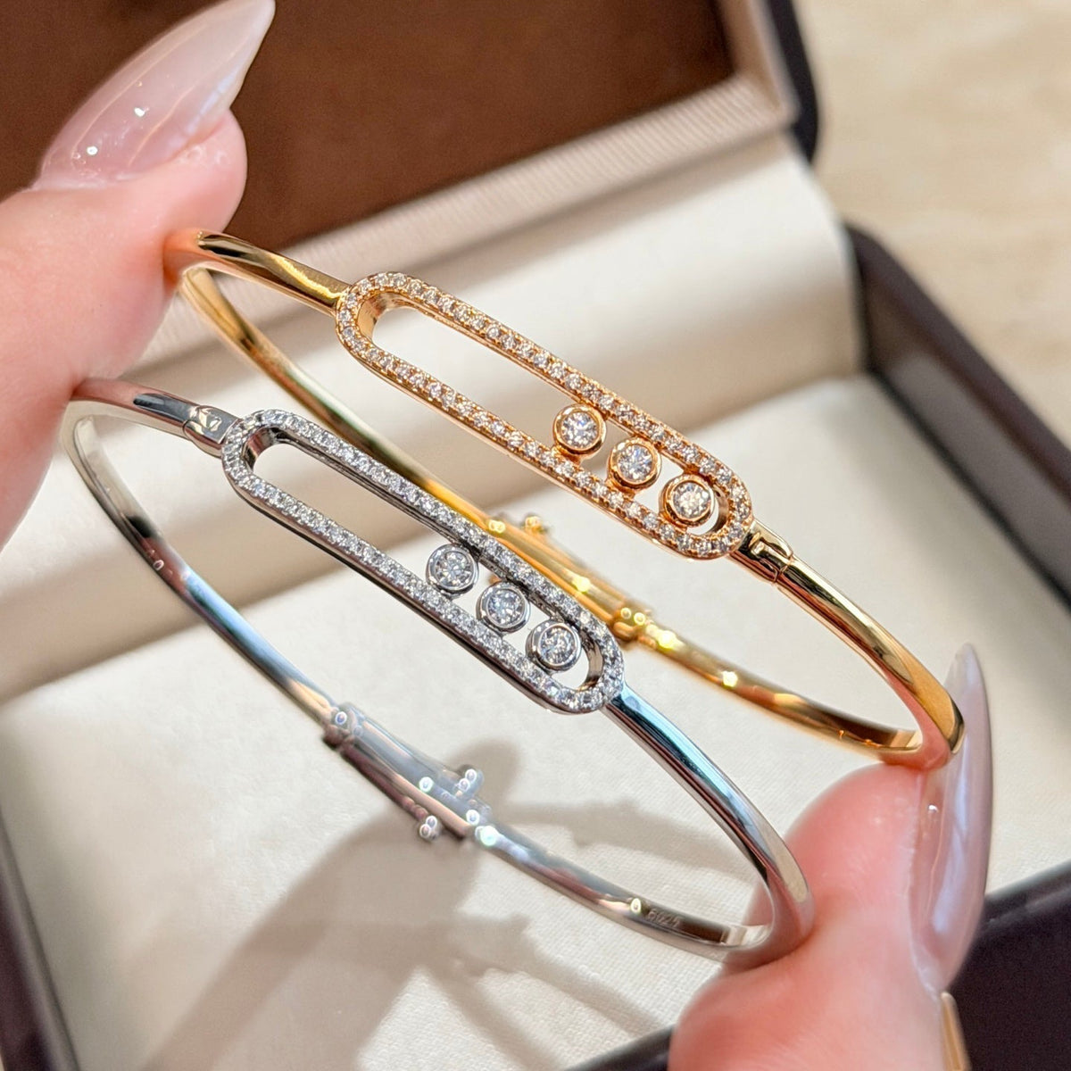 [Aura Jewels]Move Pavé Diamond Bangle Bracelet M
