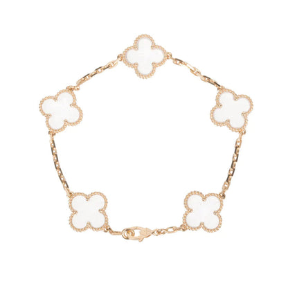 [Aura Jewels]New CLOVER 5 MOTIF ROCK CRYSTAL BRACELET