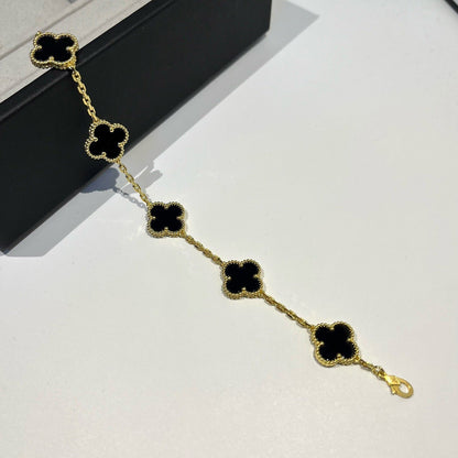 [Aura Jewels]New CLOVER 5 MOTIF ONYXS BRACELET COLLECTION