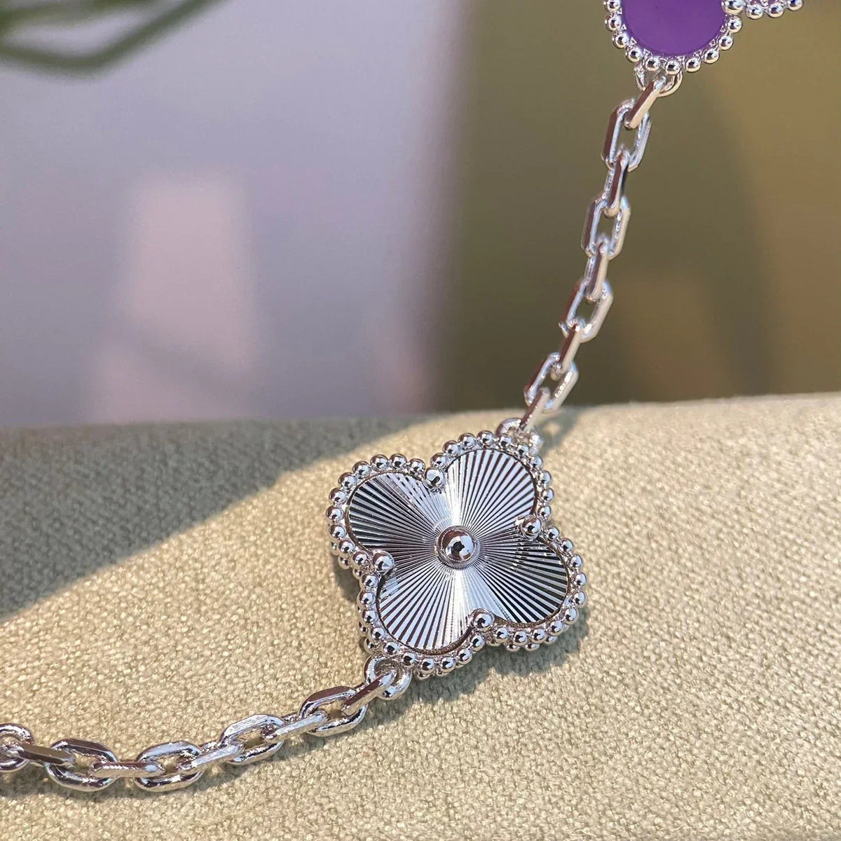 [Aura Jewels]New  CLOVER 5 MOTIF VIOLET BRACELET COLLECTION