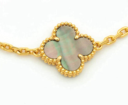 [Aura Jewels]New CLOVER 5 MOTIF GRAY MOP BRACELET COLLECTION