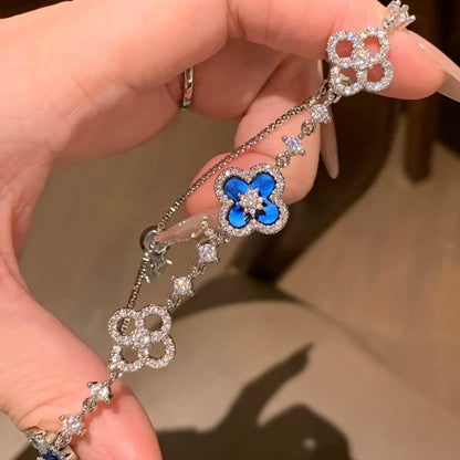 ¡®Aura Jewels¡¯CLOVER 5 MOTIF PINK BLUE RED WHITE BRACELET