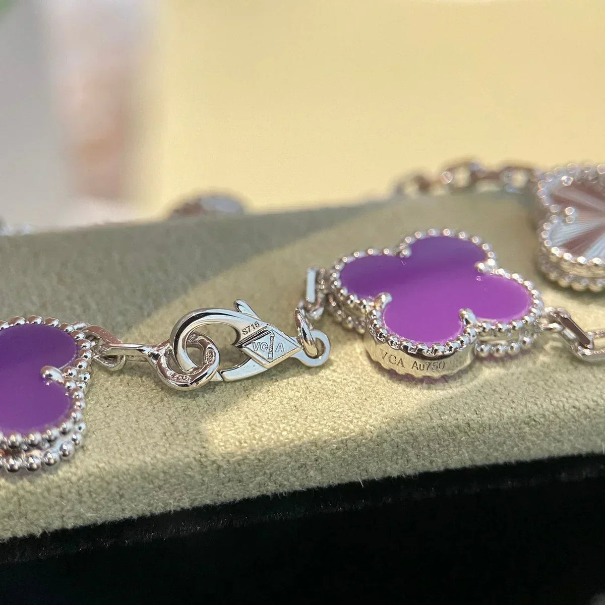 [Aura Jewels]New  CLOVER 5 MOTIF VIOLET BRACELET COLLECTION