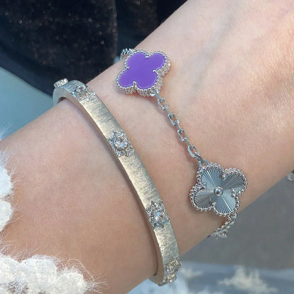 [Aura Jewels]New  CLOVER 5 MOTIF VIOLET BRACELET COLLECTION