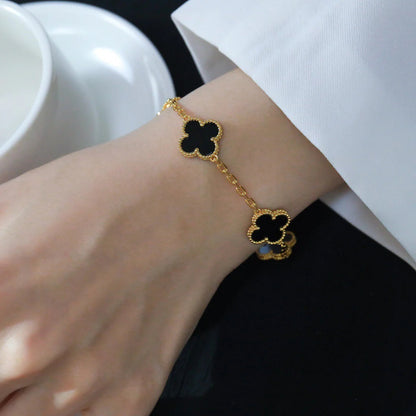 [Aura Jewels]New CLOVER 5 MOTIF ONYXS BRACELET COLLECTION