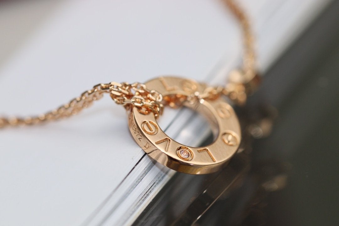 ¡®Aura Jewels¡¯LOVE NECKLACE ADJUSTABLE ROSE GOLD 2 DIAMOND