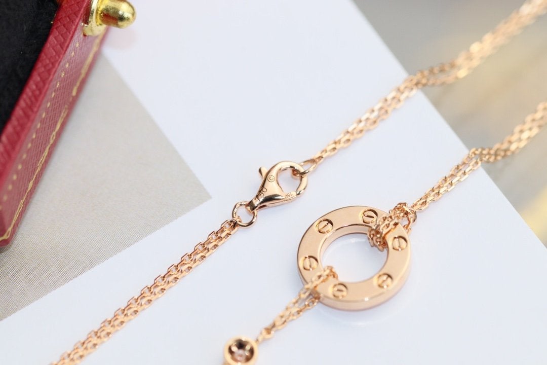 ¡®Aura Jewels¡¯LOVE NECKLACE ADJUSTABLE ROSE GOLD 2 DIAMOND