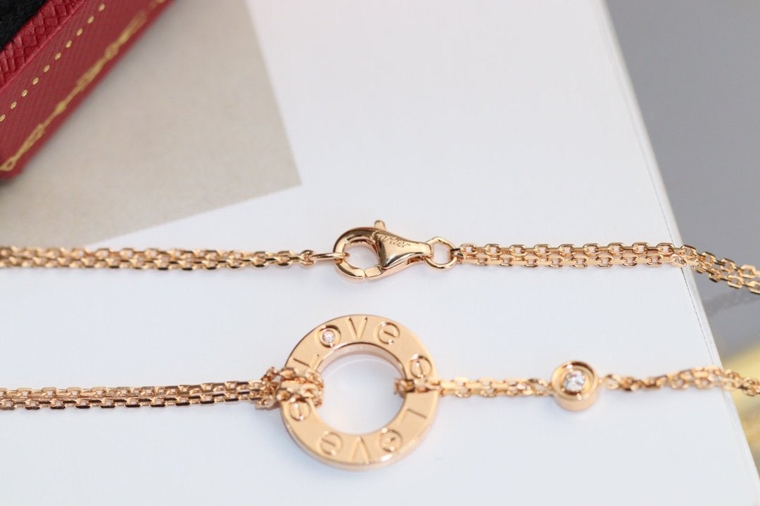 ¡®Aura Jewels¡¯LOVE NECKLACE ADJUSTABLE ROSE GOLD 2 DIAMOND