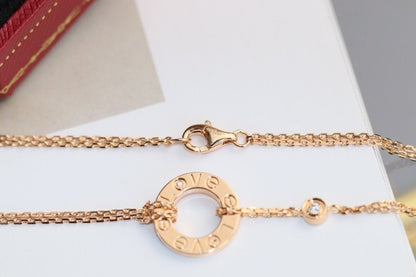 ¡®Aura Jewels¡¯LOVE NECKLACE ADJUSTABLE ROSE GOLD 2 DIAMOND