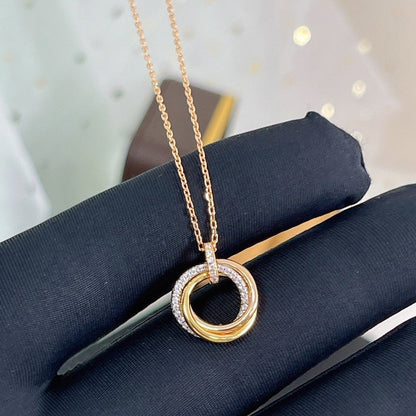 ¡®Aura Jewels¡¯TRINITY NECKLACE SILVER GOLD PINK GOLD DIAMONDS