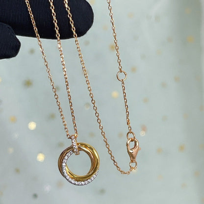 ¡®Aura Jewels¡¯TRINITY NECKLACE SILVER GOLD PINK GOLD DIAMONDS