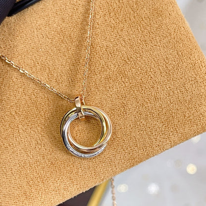 ¡®Aura Jewels¡¯TRINITY NECKLACE SILVER GOLD PINK GOLD DIAMONDS