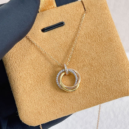 ¡®Aura Jewels¡¯TRINITY NECKLACE SILVER GOLD PINK GOLD DIAMONDS