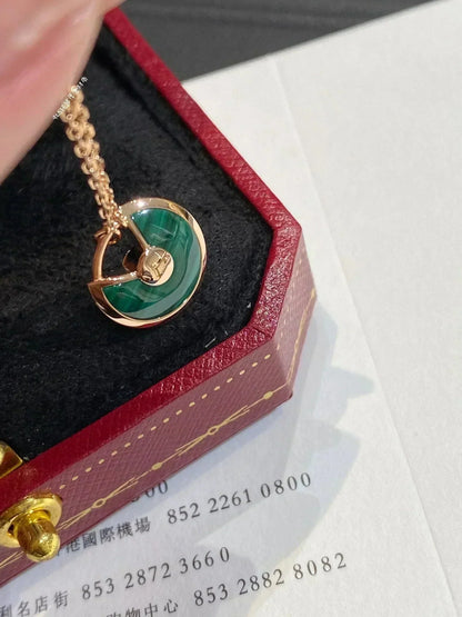 ¡®Aura Jewels¡¯AMULETTE ROSE GOLD MALACHITE NECKLACE