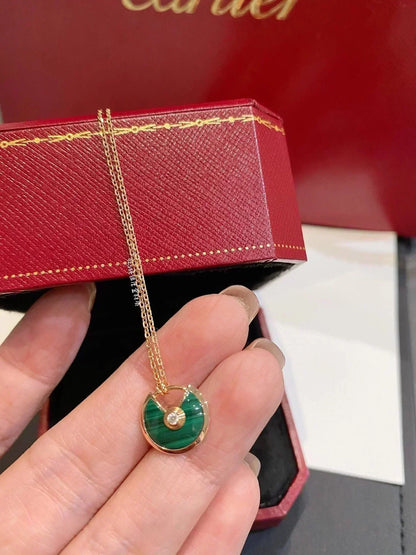 ¡®Aura Jewels¡¯AMULETTE ROSE GOLD MALACHITE NECKLACE
