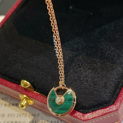 ¡®Aura Jewels¡¯AMULETTE ROSE GOLD MALACHITE NECKLACE