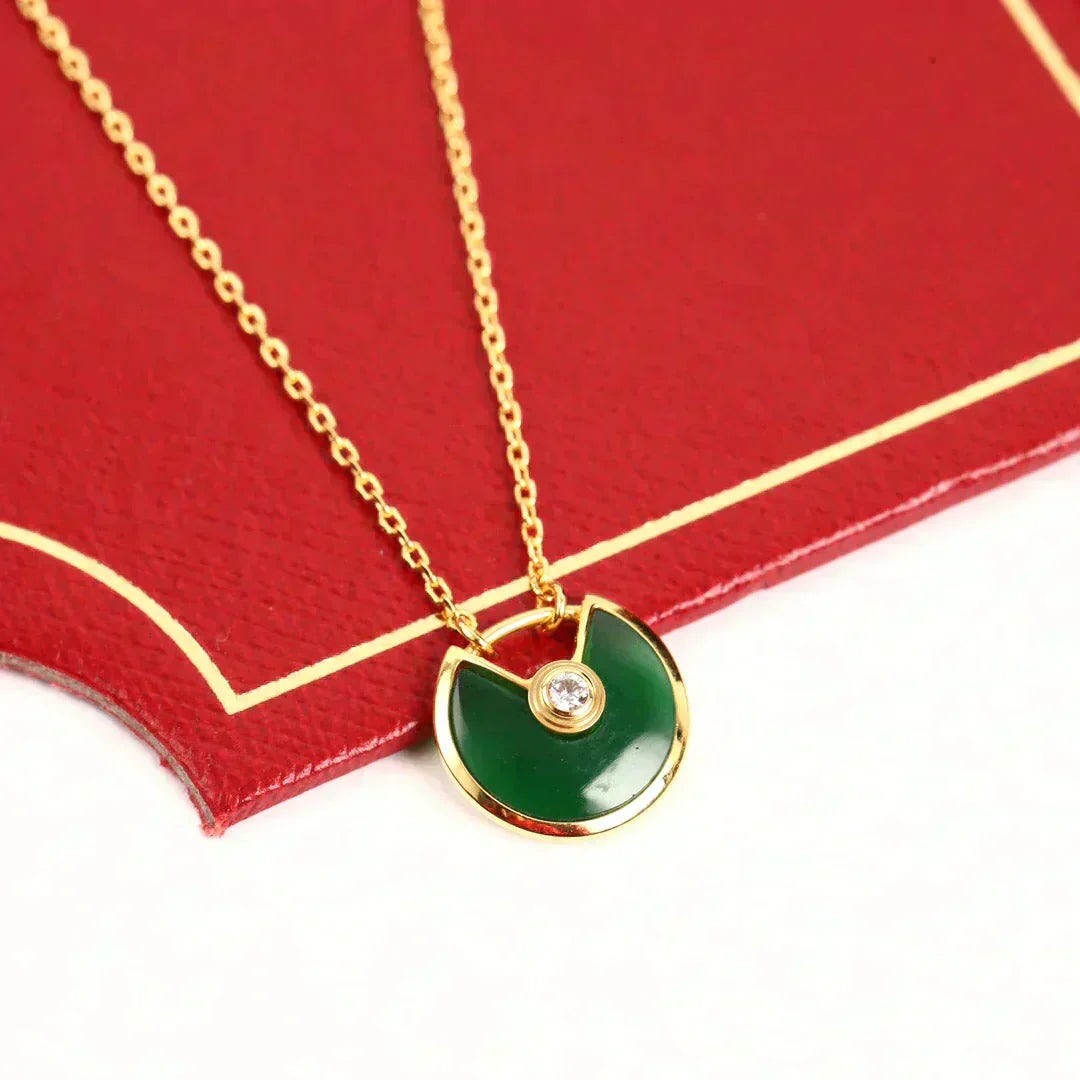 ¡®Aura Jewels¡¯AMULETTE GOLD MALACHITE NECKLACE