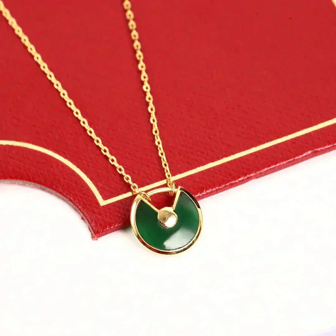 ¡®Aura Jewels¡¯AMULETTE GOLD MALACHITE NECKLACE