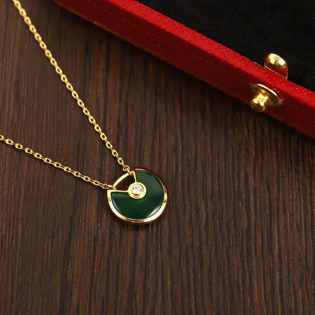 ¡®Aura Jewels¡¯AMULETTE GOLD MALACHITE NECKLACE