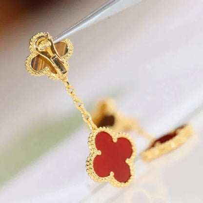 ¡®Aura Jewels¡¯CLOVER  2 MOTIF  TIGER EYE CARNELIAN EARRINGS