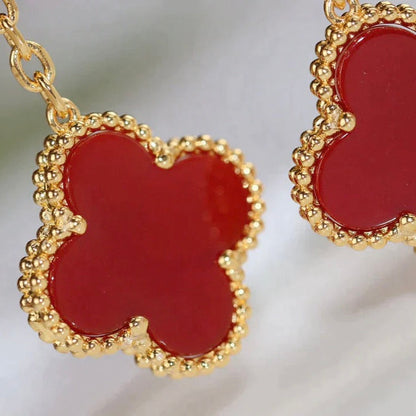 ¡®Aura Jewels¡¯CLOVER  2 MOTIF  TIGER EYE CARNELIAN EARRINGS