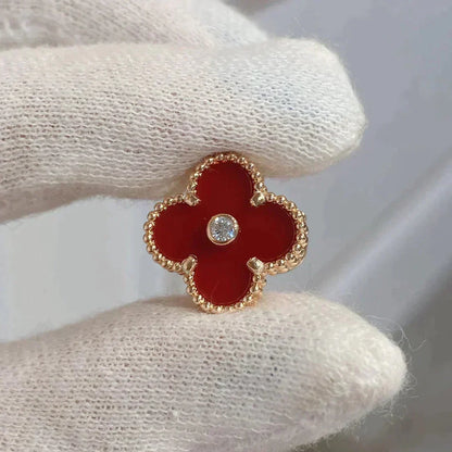 ¡®Aura Jewels¡¯CLOVER MEDIUM 1 MOTIFS CARNELIAN  DIAMOND earrings