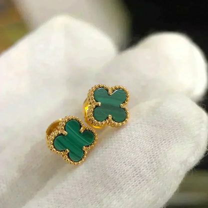 ¡®Aura Jewels¡¯CLOVER MINI 9.5MM MALACHITE  EARRINGS