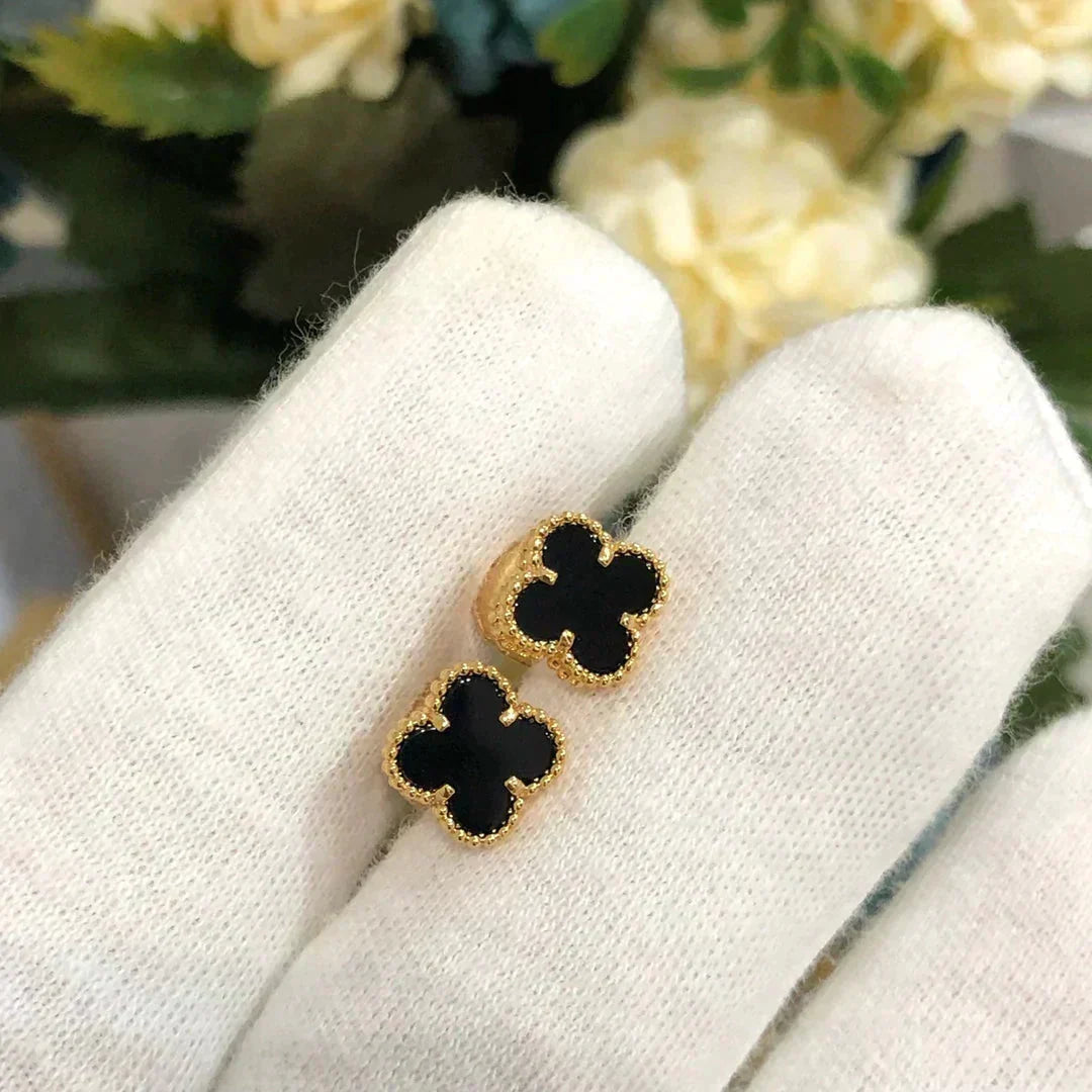 ¡®Aura Jewels¡¯CLOVER MINI 9.5MM BLACK MOP EARRINGS
