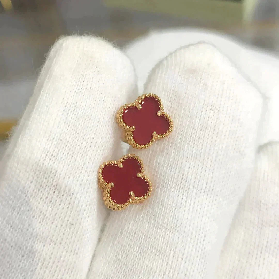 ¡®Aura Jewels¡¯CLOVER MINI 9.5MM CARNELIAN EARRINGS