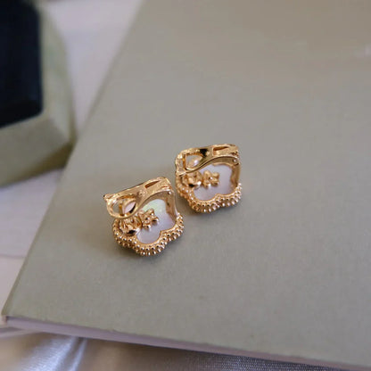 [Aura Jewels]LUCKY WHITE MOP EARRINGS