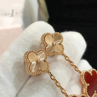 ¡®Aura Jewels¡¯CLOVER 2 MOTIF  LASER CARNELIAN EARRINGS