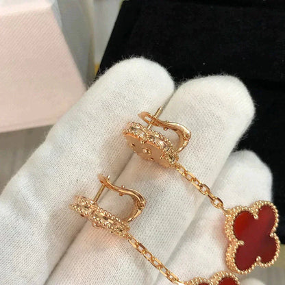 ¡®Aura Jewels¡¯CLOVER 2 MOTIF  LASER CARNELIAN EARRINGS