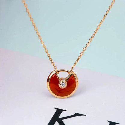 ¡®Aura Jewels¡¯AMULETTE GOLD CARNELIAN ONYX NECKLACE