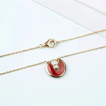 ¡®Aura Jewels¡¯AMULETTE GOLD CARNELIAN ONYX NECKLACE